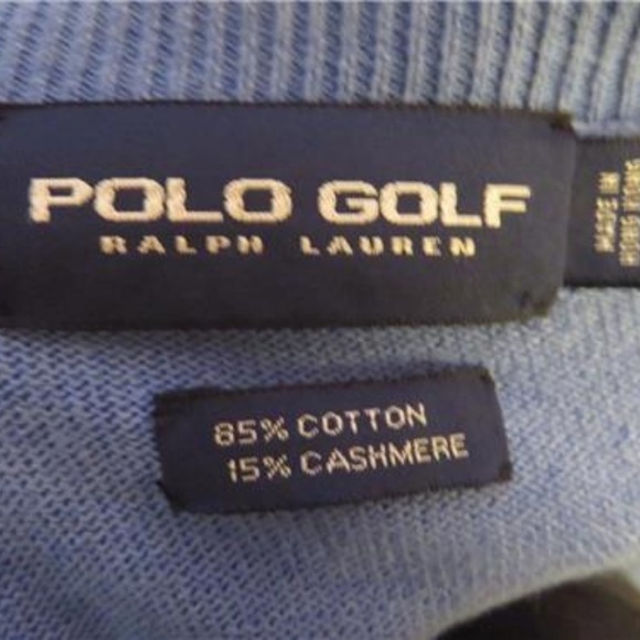 POLO GOLF RALPH LAUREN BLUE V-NECK  SWEATER M - Picture 5 of 5